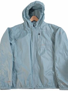 Women's Light Blue Hooded Windbreaker Jacket